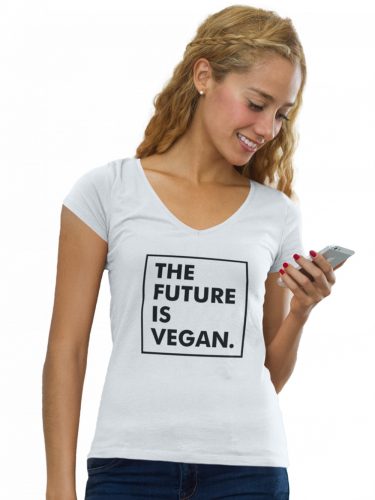 The future is vegan - Női V-Nyakú Póló