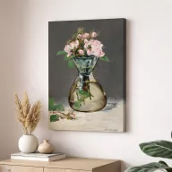 Édouard Manet - Moharózsák üvegvázában vászonkép