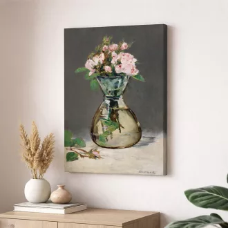 Édouard Manet - Moharózsák üvegvázában vászonkép