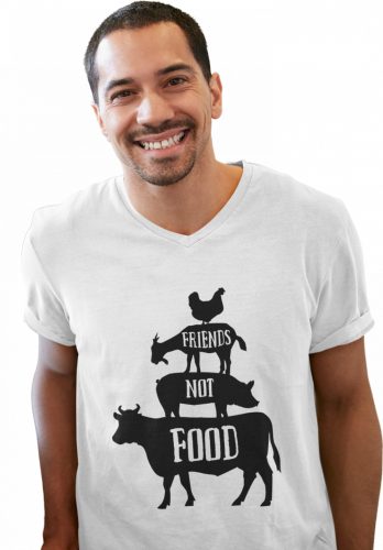 Barátok nem étel - Férfi V Nyakú Póló