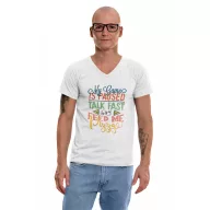 Talk fast or feed me pizza - Férfi V Nyakú Póló