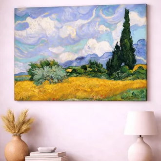 Vincent van Gogh - Búzamező ciprusokkal vászonkép