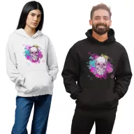 Színteli Koponya - Unisex Kapucnis Pulóver
