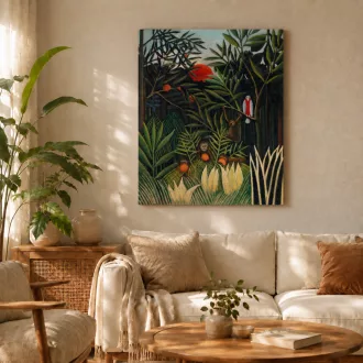   Henri Rousseau - Majmok és papagáj a szűzerdőben vászonkép