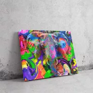 Szivárvány Elefánt - Pop Art Vászonkép
