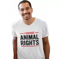 I support animal rights - Férfi V Nyakú Póló