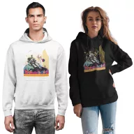 Absztrakt Űrhajós - Unisex Kapucnis Pulóver