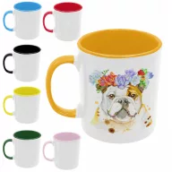 Bulldog vízfestmény - Színes Bögre