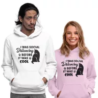   I was social distancing before it was cool - Unisex Kapucnis Pulóver