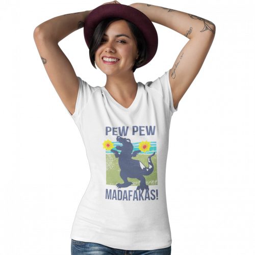 Pew-Pew Madafakas - Női V Nyakú Póló