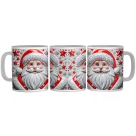 Piros Porcelán Klasszikus Télapó - 3D Mintás Bögre