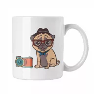 Elegáns Pug - Fehér Bögre