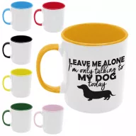 I only talk to my dog today - Színes Bögre