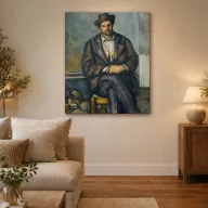 Paul Cézanne - Ülő paraszt vászonkép