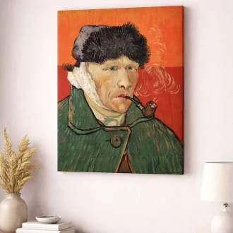   Vincent van Gogh - Önarckép bekötött füllel és pipával vászonkép