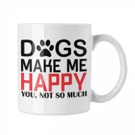 Dogs make me happy - Fehér Bögre