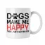 Dogs make me happy - Fehér Bögre
