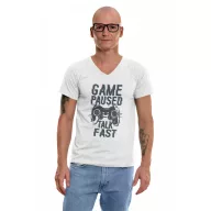 Game paused, talk fast - Férfi V Nyakú Póló