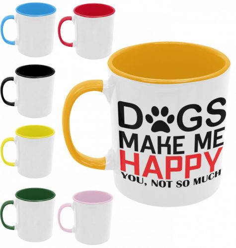 Dogs make me happy - Színes Bögre