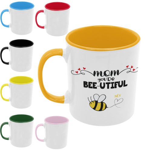 Bee-utiful Anya és méhecskéi (Személyre szabható) - Színes Bögre