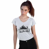 Fortnite logó - Női V-Nyakú Póló