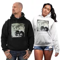 Motorozás a világ körül - Unisex Kapucnis Pulóver