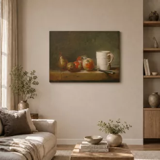   Jean-Baptiste-Siméon Chardin - Csendélet fehér bögrével vászonkép