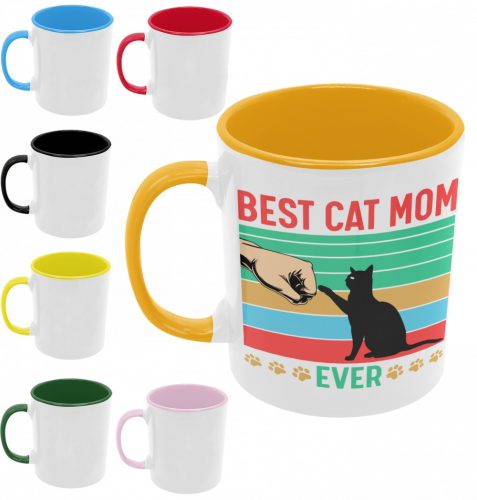 Best cat mom ever - Színes Bögre