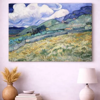   Vincent van Gogh - Búzamező hegyekkel Saint-Rémy-ben vászonkép