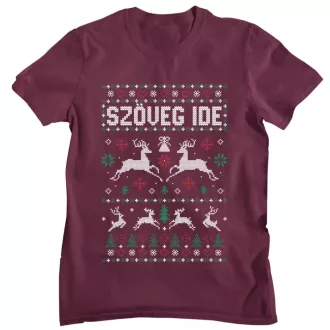   Egyedi szöveges csengős rénszarvasos minta - Férfi Póló