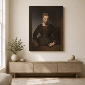 Rembrandt van Rijn - Lány képkeretben vászonkép