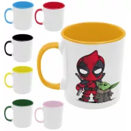 Deadpool és Baby Yoda - Színes Bögre