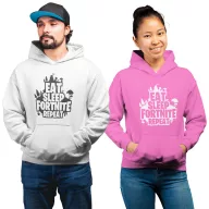 Eat Sleep Fortnite Repeat - Unisex Kapucnis Pulóver