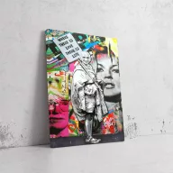   Graffiti Marilyn és Gandhi Találkozása - Pop Art Vászonkép