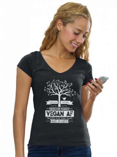 Vegan made on earth - Női V-Nyakú Póló