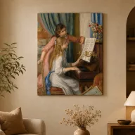 Pierre-Auguste Renoir - Lányok a zongoránál vászonkép