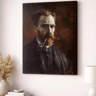 Vincent van Gogh - Önarckép pipával vászonkép