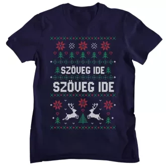 Egyedi szöveges rénszarvaspáros minta - Férfi Póló