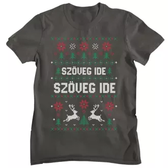 Egyedi szöveges rénszarvaspáros minta - Férfi Póló