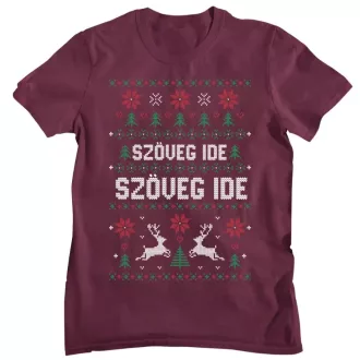 Egyedi szöveges rénszarvaspáros minta - Férfi Póló