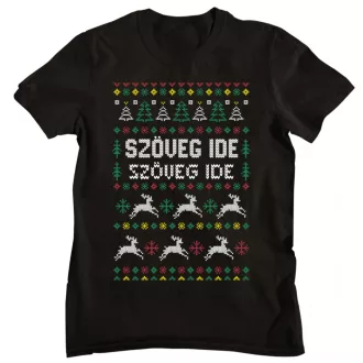 Egyedi szöveges rénszarvascsordás minta - Férfi Póló