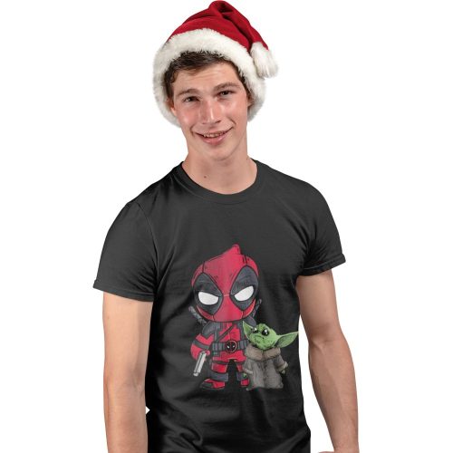 Deadpool és Baby Yoda - Karácsonyi Férfi Póló