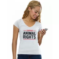 I support animal rights - Női V-Nyakú Póló