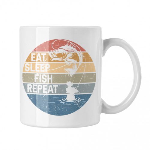 Eat Sleep Fish Repeat - Fehér Bögre