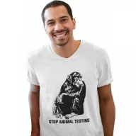 Stop animal testing - Férfi V Nyakú Póló