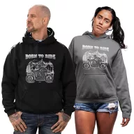 Motorozásra született - Unisex Kapucnis Pulóver