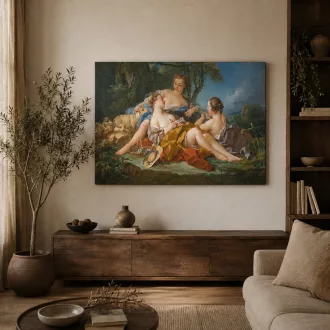 François Boucher - Pásztori bizalmasságok vászonkép