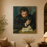 Pierre-Auguste Renoir - Claude Monet olvas vászonkép