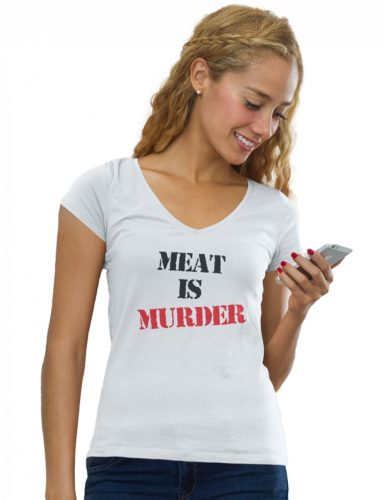 Meat is murder - Női V-Nyakú Póló