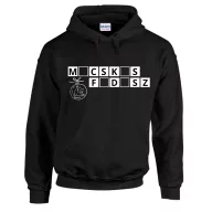 Macskás Fadísz Fekete-Fehér - Unisex Kapucnis Pulóver